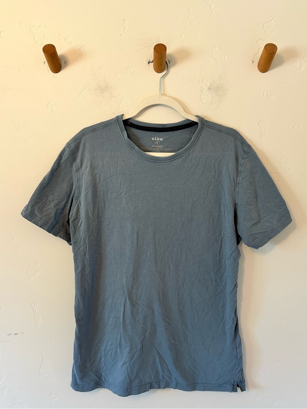 Kuhl Men's Short Sleeve T-Shirt Wildfiber Sz Large 100% Organic Cotton Blue